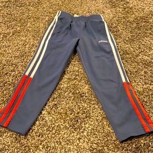 Adidas Pants Boys size 5 zippers grey Orange
